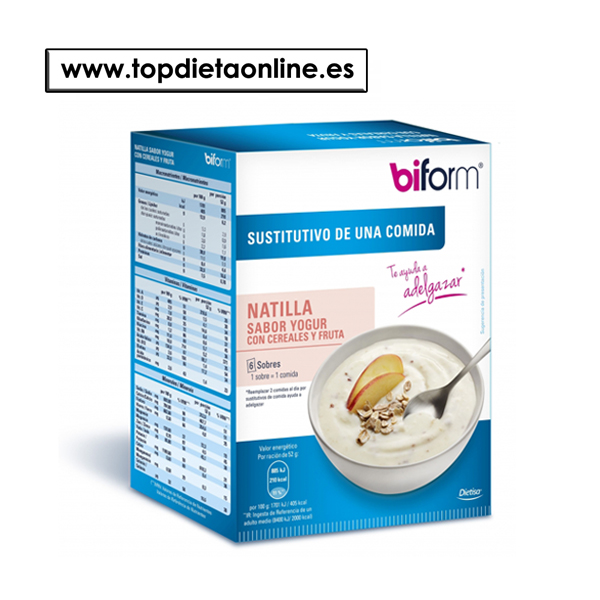 Natillas Yogur Cereales Fruta - Biform 6 sobres