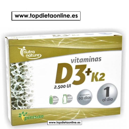 Vitaminas D3 + K2 - Pinisan 60 caps