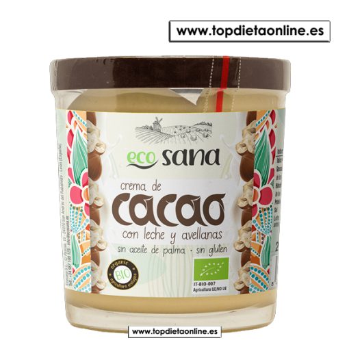 Crema de cacao con leche y avellanas EcoSana