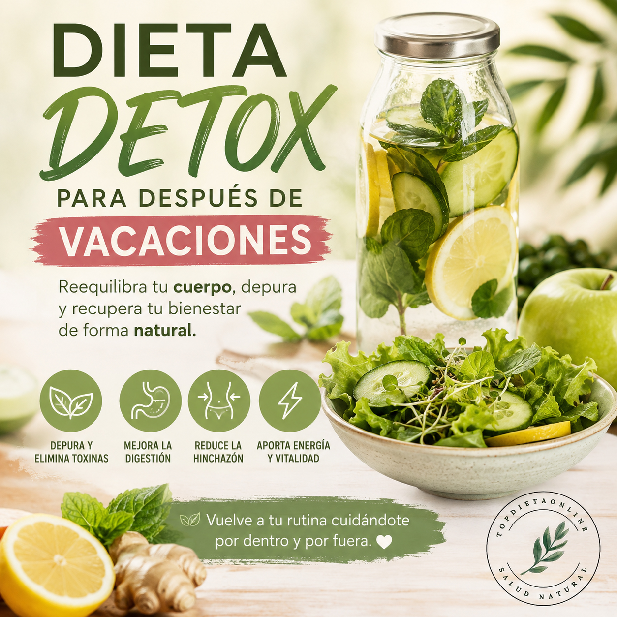 Dieta detox para después de vacaciones